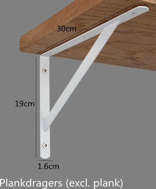 4 Plankdragers voor Stabiele Wandplanken - Wit