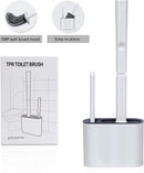 2x Antibacteriële Siliconen WC-borstel Set - Donkergrijs