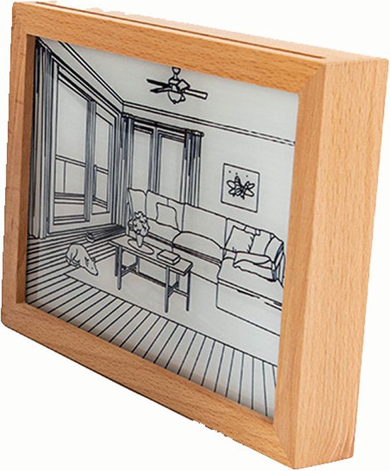 3D LED Nachtlamp – Houten Sfeerverlichting met USB-voeding en 3 Lichtkleuren