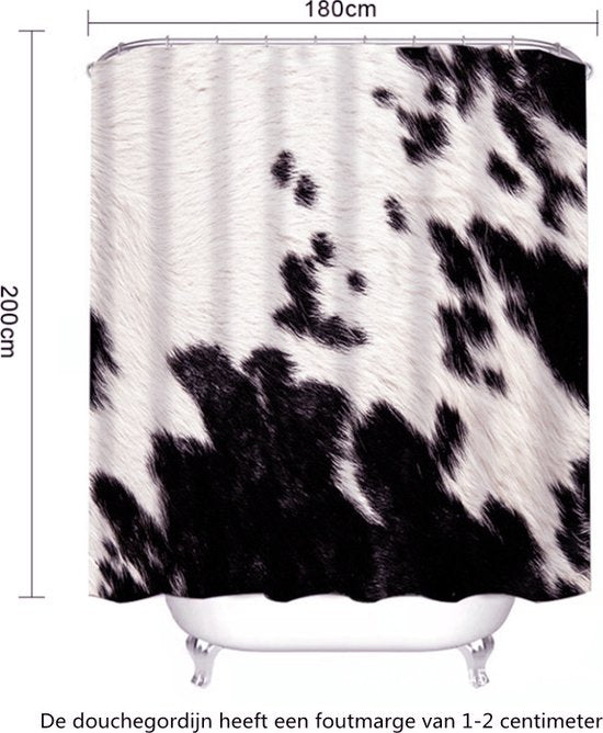 Unikorf Waterdicht Koeienhuid Douchegordijn 180x200CM