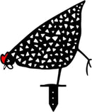 TDR - decoratief Acryl kunststof silhouetten van kip op stok voor in de tuin,  5 delig