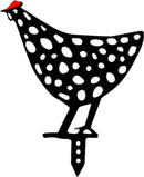 TDR - decoratief Acryl kunststof silhouetten van kip op stok voor in de tuin,  5 delig