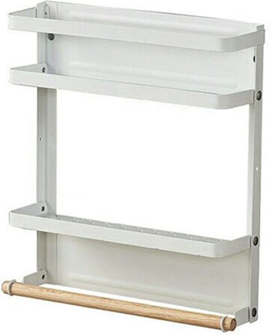 Multifunctioneel Ophangbaar Keukenrek of badrek- multifunctioneel organiser  - Magnetisch - Wit