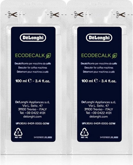 De'Longhi EcoDecalk Mini DLSC200 - Koffiemachineontkalker - 2 x 100 ml