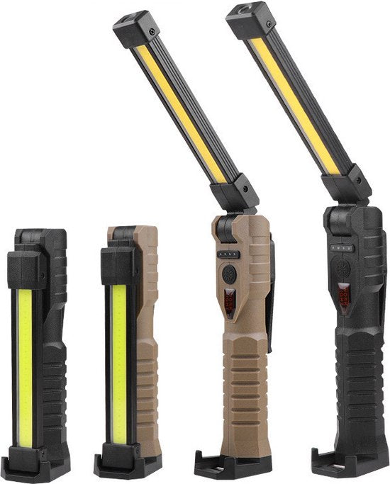 Oplaadbare Multifunctionele LED Werklamp met Sterke Magneet en Haak –bureaulamp- Ideaal voor Werk en Noodsituaties-zwart