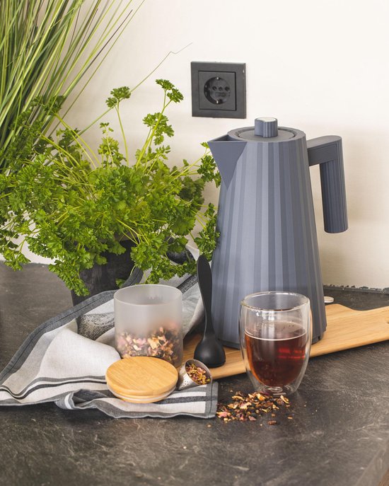Alessi Plissé Waterkoker - 1,7L - Kunststof - Grijs