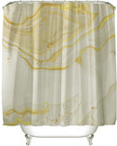 Unikorf waterdicht douchegordijn 180x200 - marmer, wit/goud