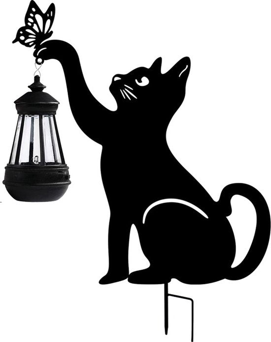 Zonne-energie Buitenlamp met Uitgesneden Kattenlantaarn-IP55