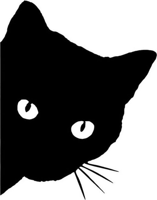Unikorf 2-delige dierenkattenspion tuindecoratie, zwart