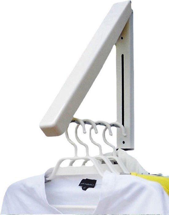 Merkloos inklapbaar kledingrek 31cm wit