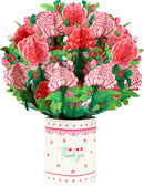 Unikorf 3D Pop-Up Wenskaart: Handgemaakt Anjer Boeket