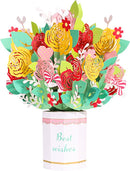 Unikorf 3D Pop-Up Wenskaart: Roze Bloemboeket