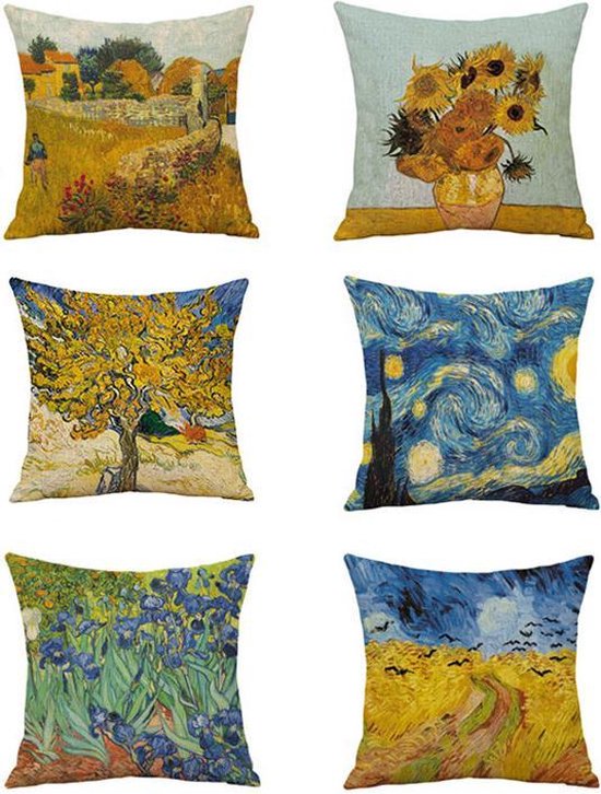 Sierkussensloop katoen/linnen 45x45 cm van Gogh Korenveld
