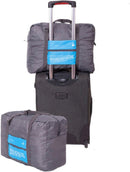 2 stuks Draagbare opvouwbare opbergtas -Handbagage Reistas-Grote capaciteit 32Liter- blauw