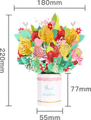 3D Pop-Up Wenskaart met Handgemaakt Roze Bloemboeket - Ideaal voor Moederdag & Vaderdag - Duurzaam Papier - Verrassend Design - Uniek Handwerk