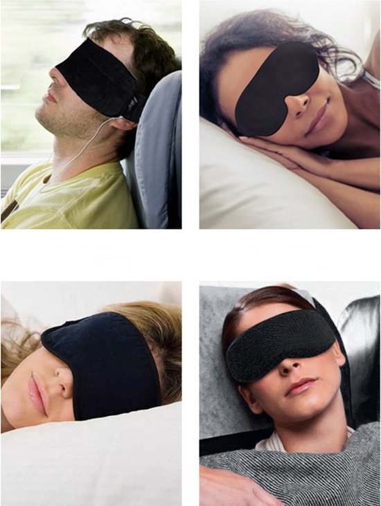 3D Verduisterend Slaapmasker - Comfortabel Oogmasker voor Mannen en Vrouwen - Diepe en Ongestoorde Nachtrust - 22.5x10x1.5cm - Zwart