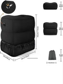 opblaasbare Vliegtuigbedje-voetensteun In Hoogte Verstelbaar -Verschillende Standen - Saffierblauw