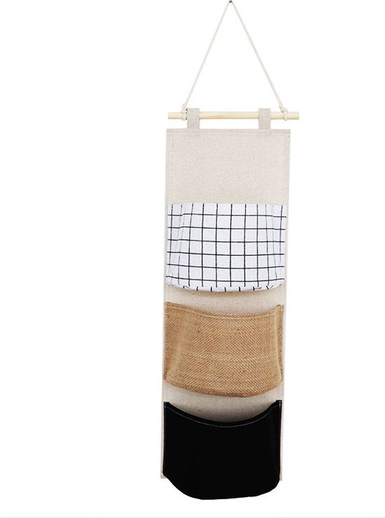 3-vaks Hangende Opberger 19x58,5 cm - Katoen Organizer