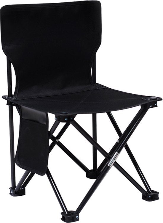 Campingstoel - Vouwstoel Visstoel – met gratis draagtas- zwart - Tot 150Kg - 41x41x72 zithoogte ca. 39cm