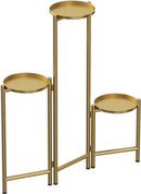 opvouwbare bloemen en plantenrek in Scandinavische stijl -metaal -champagne goud-hoogte 69,5 cm