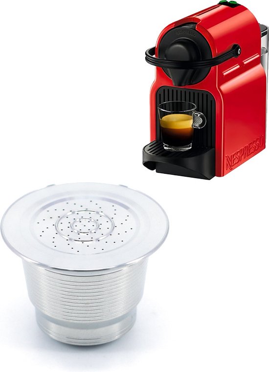 5 delige Herbruikbare RVS Nespresso Capsule Set met Tamper, Afsluitclip, Maatschep en Reinigingsborstel - Compleet en Duurzaam Koffiezetplezier