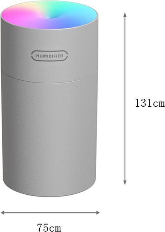 Draagbare luchtbevochtiger USB 300ml - Stil 20-30dB, RGB