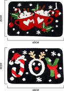 2 stuks Luxe Kerst Vloerkleden– Feestelijke Design – Antislip, Zacht en Waterabsorberend -40x60 cm