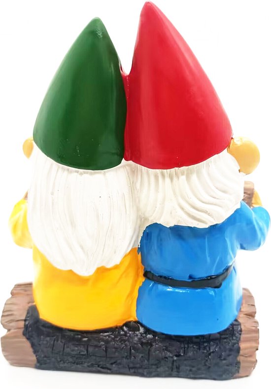 Tuinkabouters liefdespaar ornament 11,5x7,5x15,5 cm
