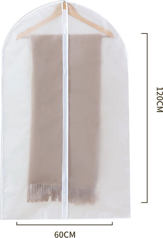 6 Transparante Kledinghoezen met Rits - Extra Groot 60x120CM