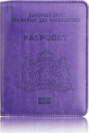Luxe kunstleder paspoort- en pasjeshouder met RFID, paars