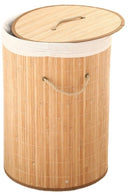 Pepco Bamboe Wasmand met Deksel – 40 Liter – Ronde Wasgoedmand met Uitneembare Waszak en Handgrepen – 34 x 45 cm – Naturel