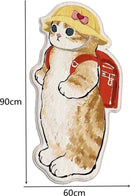 Katvormig Tapijt met Gele Hoed en Rode Rugzak - 60x90 cm