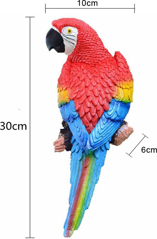 Levensechte Rode Papegaai Boomhanger - Decoratie 30cm