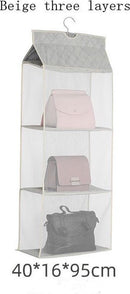 Hangende garderobe opbergruimte 3 lagen beige