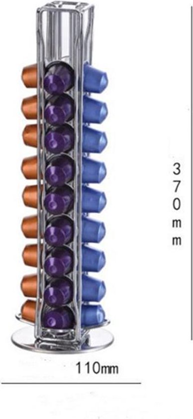 Draaibare capsulehouder Nespresso - Zilver 40 stuks