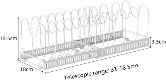 Verstelbaar pannenrek - Opbergrek voor pannen