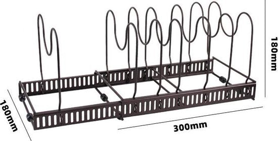 Verstelbaar pannenrek voor 6 pannen