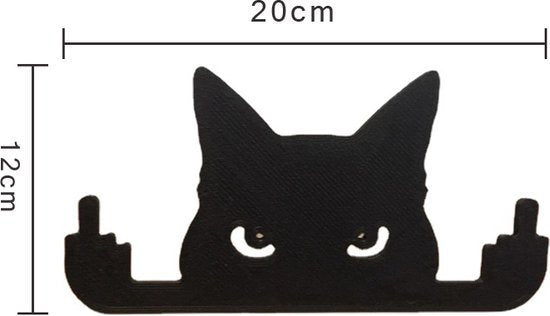 Tuindecoraties set: kattenspion - zwart - 18x15cm, 20x12cm