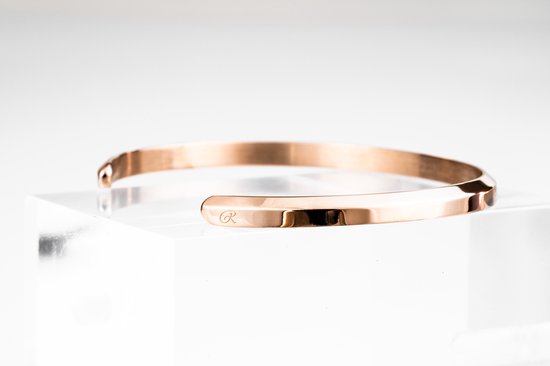 Stijlvolle roségouden armband met tekst - Reitsman