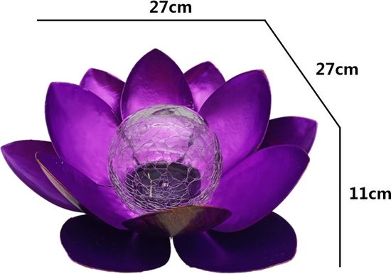 Lotus tuinlamp op zonne-energie, paars