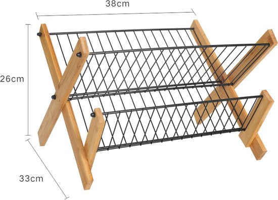 Ultiem afdruiprek bamboe/metaal zwart