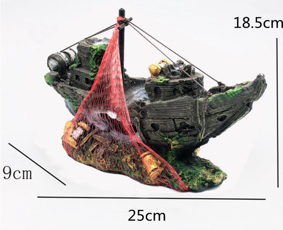 Piratenavontuur Aquarium Decoratie - 25x9x18,5cm