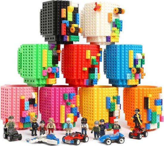 Lego Bouwsteen Mok Geel - Bouw Je Eigen Mok - 350 ml