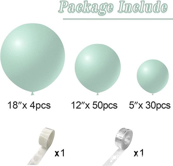 86-delige Macaron Ballonnenset lichtgroen