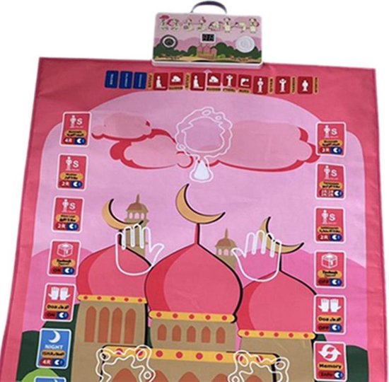 Interactieve gebedsmat kinderen 110x70cm roze