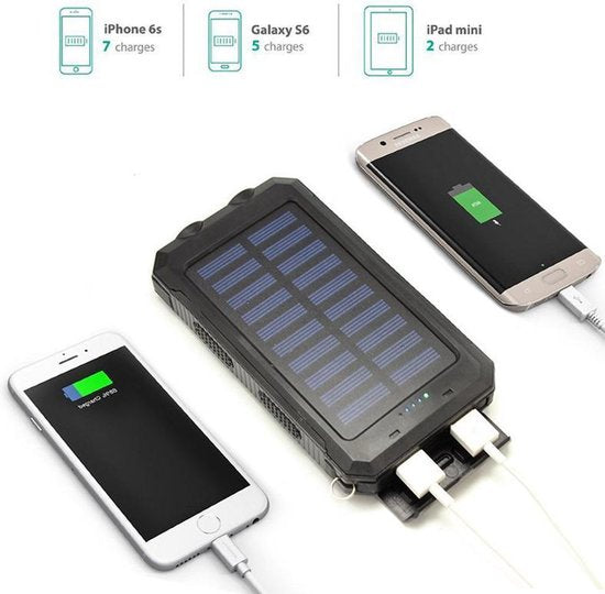 Draadloze zonne-energie powerbank 20000mAh