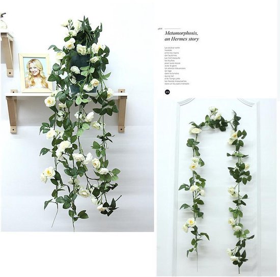 Rozen Slinger kunstbloemen balkon decoratie 145cm