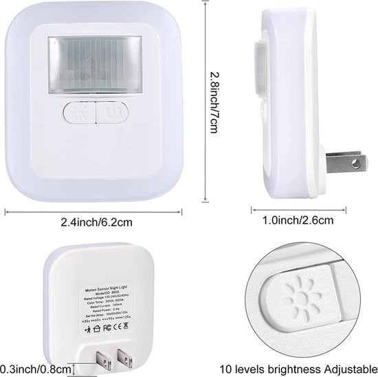 Nachtlampje met Bewegingssensor en Helderheidsniveaus