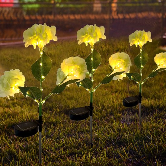 Terraslamp op zonne-energie Hortensia - Groen - 75,5 cm hoog