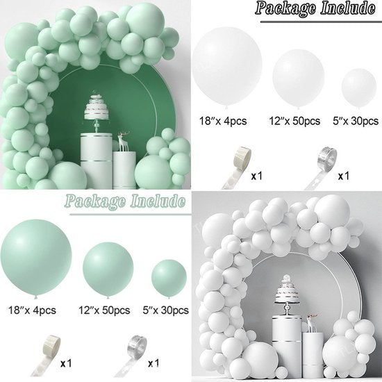 86-delige Macaron Ballonnenset lichtgroen